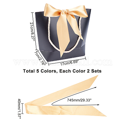diseño con lazo multicolor PandaHall Juego de 60 bolsas de papel para regalos de bodas 265 x 175 mm papel 10.5x7.5cm varios colores 