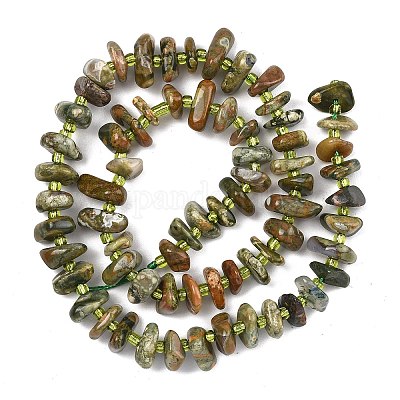 Природные риолитом яшмы бисер нитей&nbsp;G-F821-B01-01-1