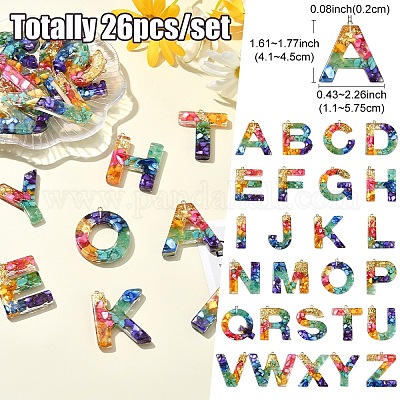 26шт 26 стиля прозрачные подвески из эпоксидной смолы CRES-YW0002-28F-1