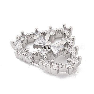 Латунные микропаве прозрачные подвески с фианитом KK-K371-29B-P-1