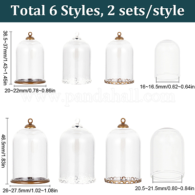 12 комплект стеклянных купольных крышек 6 стилей AJEW-SC0002-68-1