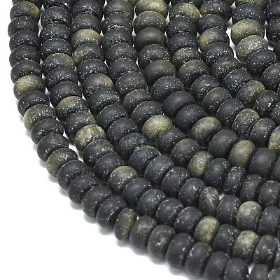 Естественный золотистый отлив обсидиан бисер пряди G-P575-A29-6x4mm-1