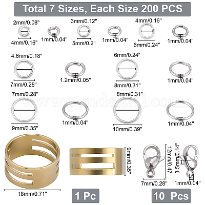 More Size Stainless steel Jump Rings & Split Rings Strong Jewelry Finding  DIY
