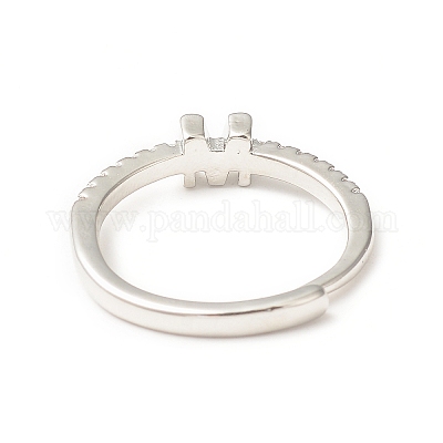 Прозрачное регулируемое кольцо с буквой из прозрачного циркония RJEW-C052-01P-M-1