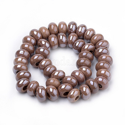 Фарфоровые бусины ручной работы PORC-Q219-13x9-F12-1