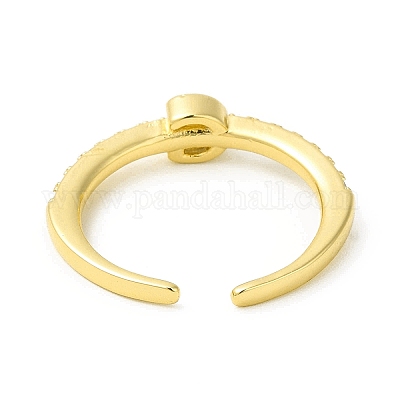 Кольцо-манжета с открытой буквой из прозрачного кубического циркония RJEW-H120-09G-G-1