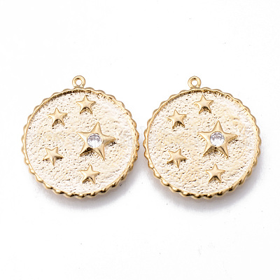 Латунные микропаве прозрачные подвески с фианитом KK-N232-149-NF-1