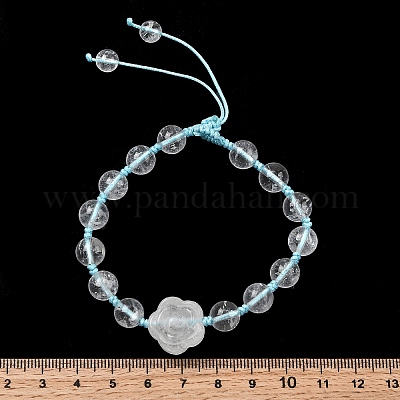 Регулируемые натуральные кварцевые плетеные браслеты из бисера BJEW-L713-A01-1