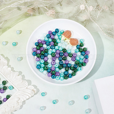 200 шт.г. Океанический микс перламутровых стеклянных бусин-жемчужин HY-HY0001-03A-1
