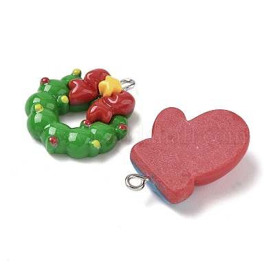 Подвески из непрозрачной смолы на рождественскую тематику RESI-I344-03P-1