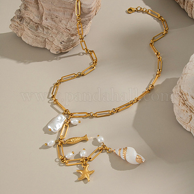 Модные ожерелья с подвеской в виде морской звезды и морской звезды из нержавеющей стали 304 KI2842-1