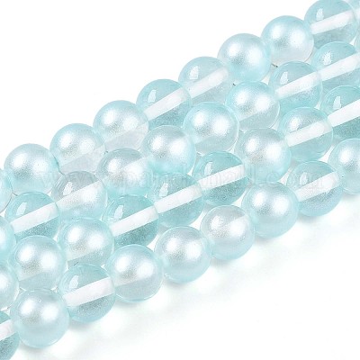 Запекание окрашенные прозрачные стеклянные бусины нити DGLA-N011-10mm-05-1