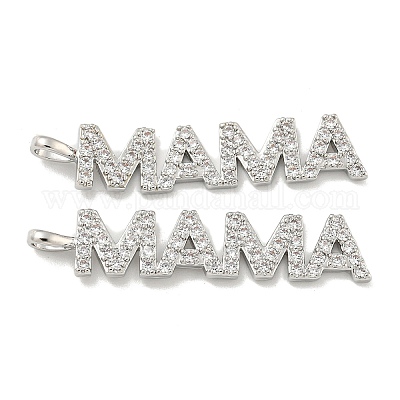 Подвески из латуни с микропаве ко Дню матери и кубическим цирконием KK-K378-11P-1