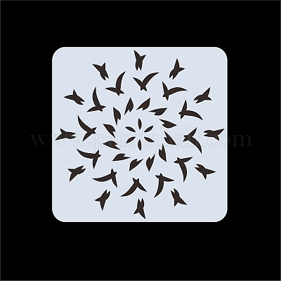 Цветочный узор экологически чистый ПЭТ пластиковый полый рисунок силуэт трафарет DRAW-PW0008-04L-1