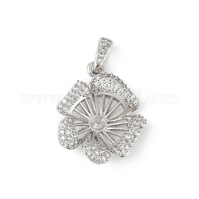 Латунные микро-паве прозрачные кубические цирконии европейские подвески-шармы KK-K297-56P-1