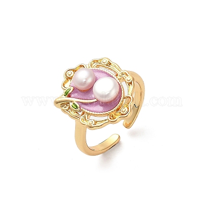 Манжеты из латуни с эмалью RJEW-K291-04G-01-1