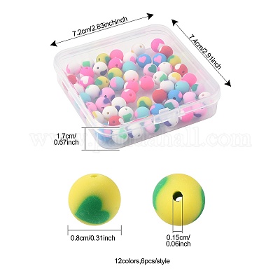 72шт 12 цвета бусины из полимерной глины ручной работы CLAY-FS0001-43-1