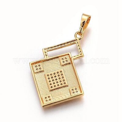 Латунные микро-плиты из кубического циркония SJEW-F189-07G-1