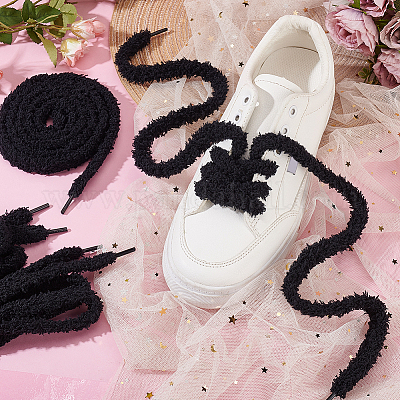 4 пара шнурков из плюшевой ткани&nbsp;AJEW-HY0002-72B-1