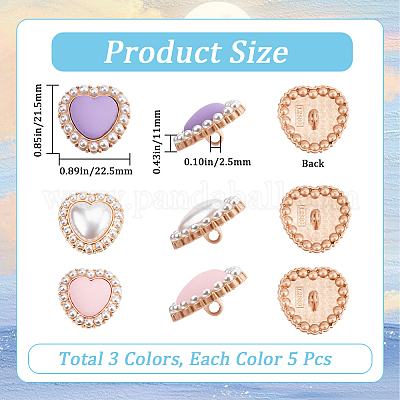 15 шт. 3-цветные литые пуговицы на ножке BUTT-GF0003-44-1