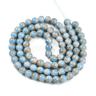 Выпечка окрашенные стеклянные бусины пряди DGLA-N008-10mm-06-1