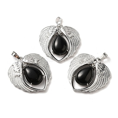 Подвески из натурального обсидиана KK-K331-02P-05-1