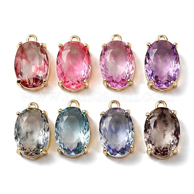 Латунь стекло амулеты&nbsp;KK-Z141-08G-1