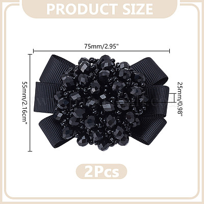 Украшение для обуви из цветочного полиэстера и кристаллов FIND-WH0433-25-1