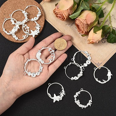 12 шт. 6 стиля сплава подвески с открытой задней панелью FIND-YW0007-36-1