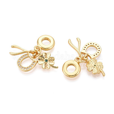 Латунь микропейв кубический цирконий европейские подвески с подвесками KK-N271-15G-1