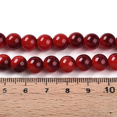 Выпечка окрашенные стеклянные бусины пряди DGLA-N012-8mm-10-1