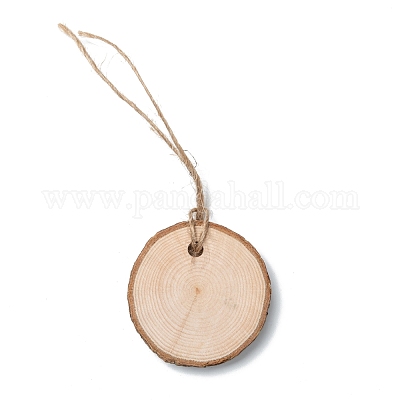 Плоские круглые деревянные большие подвесные украшения WOOD-F010-02-1