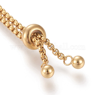 Регулируемый слайдер из нержавеющей стали 304/изготовление браслетов-боло X-STAS-I153-02G-1