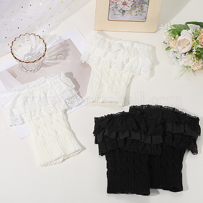 2 пара накладок на ноги из акриловых волокон 2 цветов AJEW-CY0001-31-1