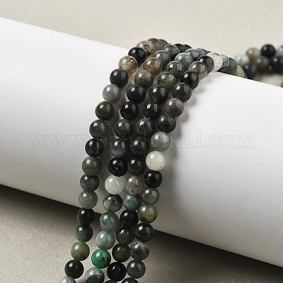 Нити из синтетических изумрудных бусин G-A262-A03-4mm-1-1