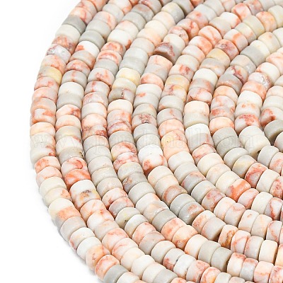 Бусы из натурального красного камня&nbsp;G-P575-B19-4x2mm-1