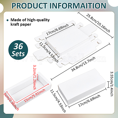 Scatole pieghevoli in carta kraft per cassetti&nbsp;CON-WH0110-66B-1