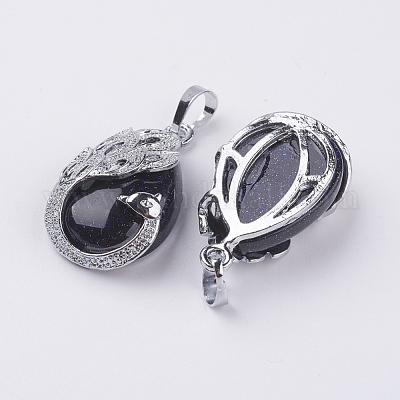 Синтетический синий авантюрин подвески X-G-E442-04I-1