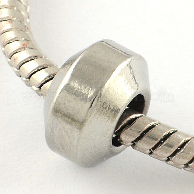 Европейские бусины из нержавеющей стали 201 STAS-R082-AA515-1