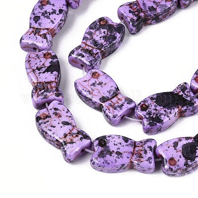 С напылением окрашенные синтетические бирюзовые бусинки TURQ-T004-16D-1