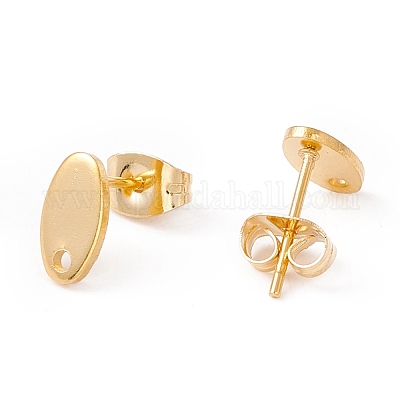 201 фурнитура для сережек-гвоздиков из нержавеющей стали с отверстием EJEW-A071-01C-G-1