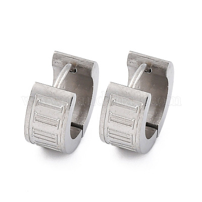 Серьги-кольца из нержавеющей стали 304 с эффектом полировки EJEW-M001-16P-1