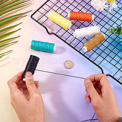 6 рулон плоских вощеных полиэфирных шнуров 6 цветов YC-TA0001-08C-1