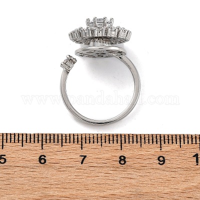 Вращающиеся открытые манжеты-кольца для женщин с изображением подсолнечника&nbsp;LS-RJEW-C118-10P-1