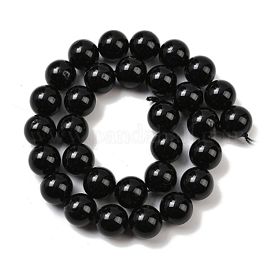 Натуральный черный турмалин бисер нитей G-E444-27-12mm-1