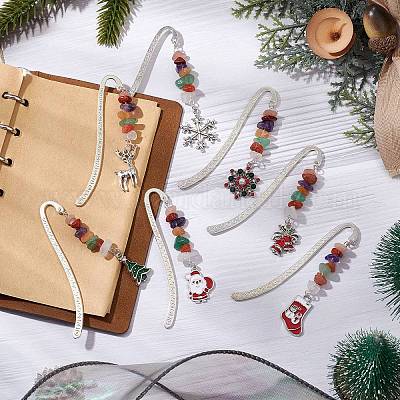 Закладки для книг из сплава на рождественскую тематику AJEW-JK00338-1