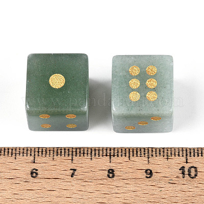 Резные кубики из натурального зеленого авантюрина T144-07C-1