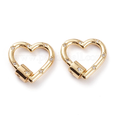 Латунь микропаве прозрачный кубический цирконий винт с карабином KK-C100-45G-G-1