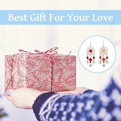 Серьги с подвесками из смолы и синтетической бирюзы EJEW-TAC00014-1