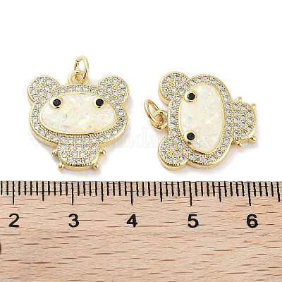 Латунные микропаве прозрачные подвески с фианитом KK-L213-027G-1